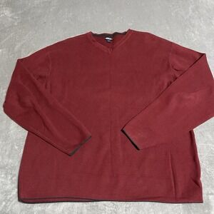 Vintage Y2K BKE The Buckle Sweater Mens Large Red Knit Long Sleeve V Neck Preppy
